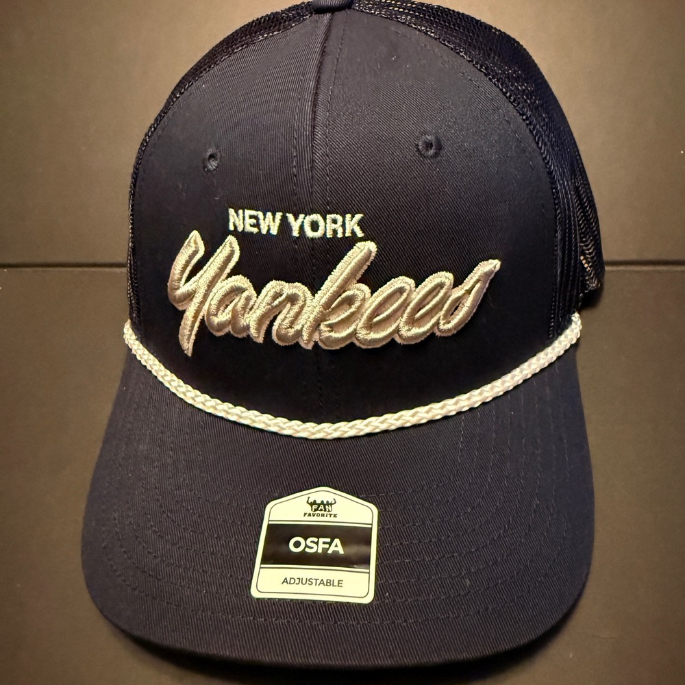 Fan Favorite New York Yankees Trucker Hat Mens OSFA Navy NEW Rope Mesh Snapback
